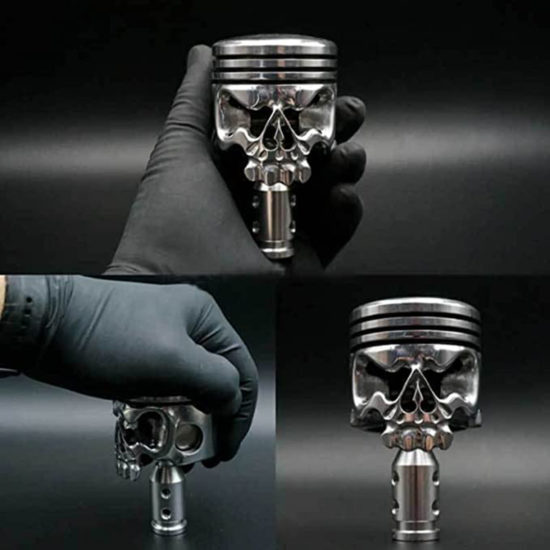 Skull/piston Shape Shifter Stick Knob Car Stainless Steel Aluminum gear Shift Universal Fit Most AT-MT - Image 2