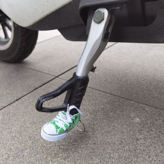 1 Pcs Creative Tripod Cover for Motorcycle Bicycle Side Shoe Support Electric Bike Tripod Decor Mini Shoes Key Chain