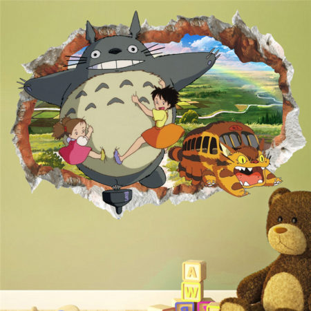 3d Broken Hole Wall Stickers For Room Decoration Anime Diy Home Decals Pvc Anime Naruto Posters