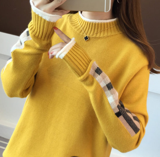 Anime Base Sweater Knitted Patch Pullover Sweater Women Korean Version Long-sleeved Tops Autumn And Winter - Image 2