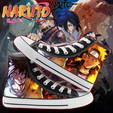 Anime Naruto Itachi Canvas Shoes High Quality Print Student Vulcanized Breathable Shoes