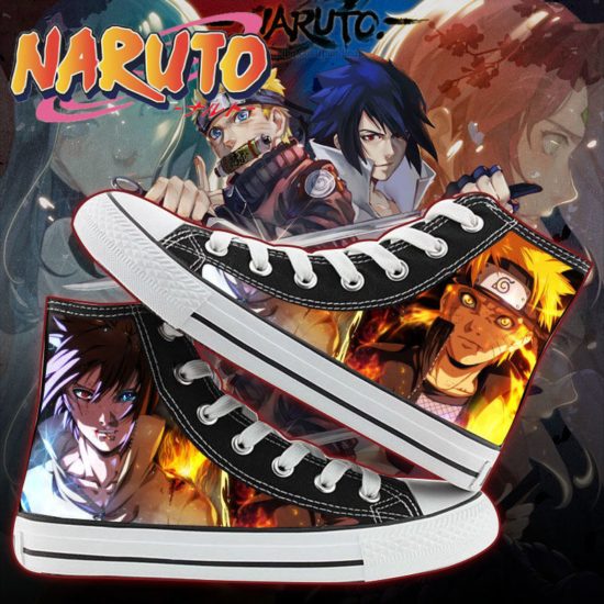 Anime Naruto Itachi Canvas Shoes High Quality Print Student Vulcanized Breathable Shoes
