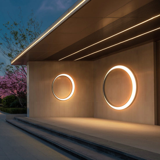 Modern Round Moon Background Wall Lamp IP65 Waterproof 110V-220V 24W for Cafe Villa Garden Kuta - Image 2