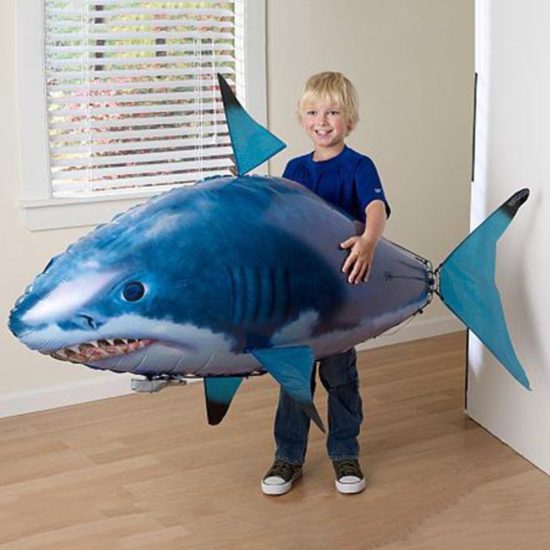 Flying Shark Toys With Remote Control  Air Swimming Fishing Balloons Clown Interactive Toy For Children Boys - Image 2