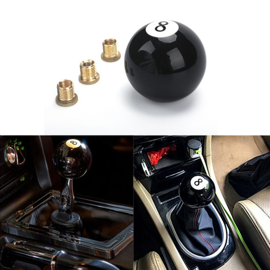 Universal Acrylic Black 8 Ball Gear Knob Short Shifter Knob, For mostly Car