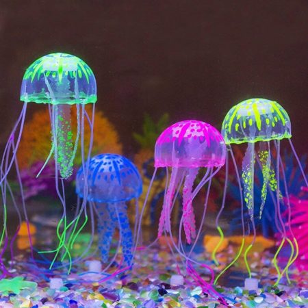 jellyfish decoration fish tank live plants ornament luminous aquatic landscape