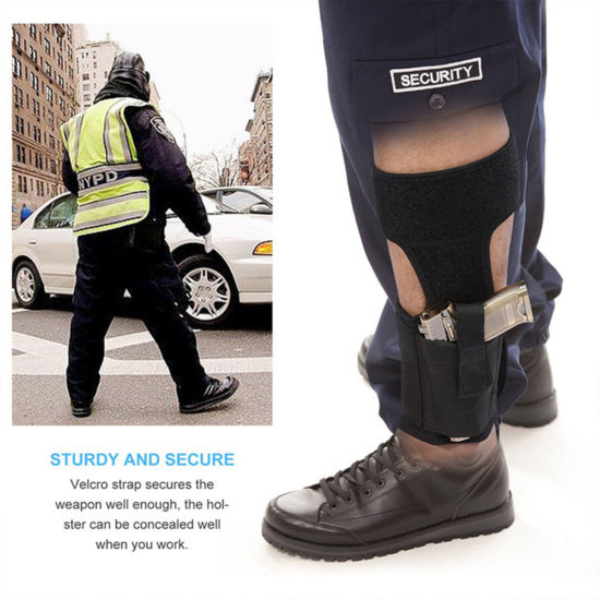Tactical Ankle Pistol Holster Concealed with Elastic Fixing Strap Handgun Pouch - Image 3