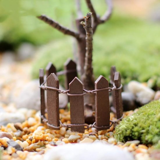 Mini Wooden Fence For Fairy Garden,100*5cm/3cm  Wood Barrier Dollhouse Showcase Craft Home Decoration