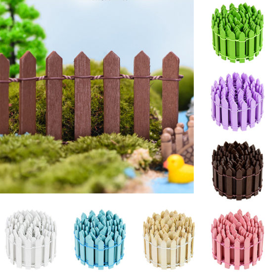 Mini Wooden Fence For Fairy Garden,100*5cm/3cm  Wood Barrier Dollhouse Showcase Craft Home Decoration - Image 2