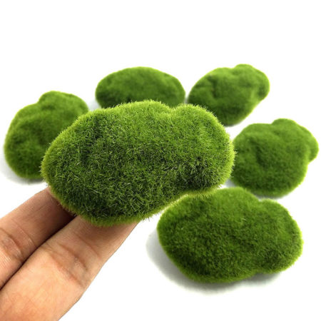 4-Size Fake Stone Artificial Moss Rocks, Home Decor Simulation Plant DIY Decoration For Garden