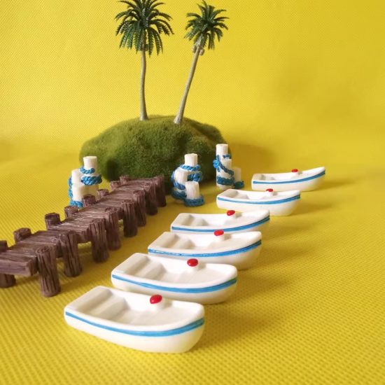 10 Pcs/sailing boat/doll house//miniatures lovely cute fairy garden gnome/moss terrarium decor/crafts/bonsai/ DIY - Image 4