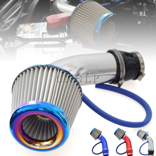 Complete Set 3" 76mm Car Cold Air Intake System Turbo Induction Tube Kit with High Flow Performance For Racing