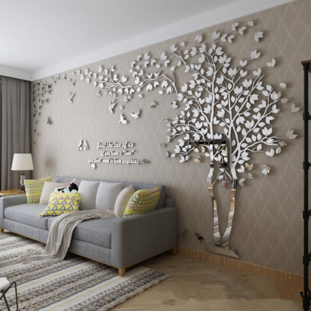 3D Tree DIY Wall Decoration Large Size For Interior Acrylic Stickers For Living Room TV