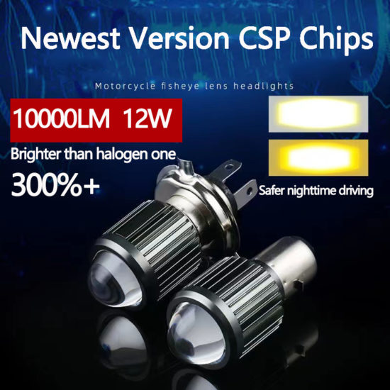 Motorcycle Headlight H4 BA20D CSP 12V LED Moto High/Low Beam Led Bulbs 12000LM Super Bright Autobike Fog Lamp