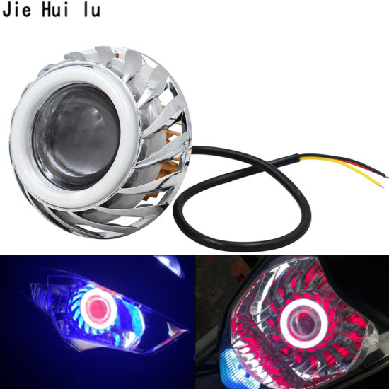 LED Angel Eyes Headlight Lens High/Low Beam 30W Demon Eyes DRL Lamp For Retrofit Car Motorbike Motorcycle