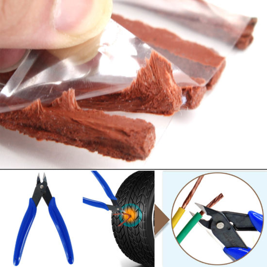 Car Tire Repair Tool Kit Studding Set Auto Bike Puncture Plug Garage Needle Nose Pliers Vacuum Film Nail Screws W/ Storage Case - Image 2