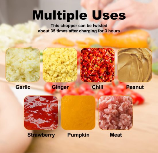 Mini Electric Garlic Chopper Vegetable Chili Meat Ginger Masher Machine Sturdy Durable 100/250mL USB Charging - Image 2