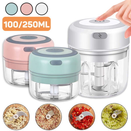 Mini Electric Garlic Chopper Vegetable Chili Meat Ginger Masher Machine Sturdy Durable 100/250mL USB Charging