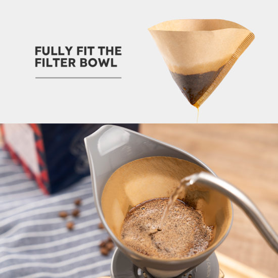 ICafilas Coffee Filter PaperCount Disposable Coffer Filters Natural Cone U - Shaped Unbleached Coffee Filter Fit Coffee Dripp - Image 2