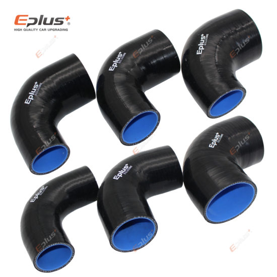 Universal Silicone Tubing Hose Connector From EPLUS Intercooler Turbo Intake Pipe Coupler Hose 90 Degrees Multiple Sizes Black