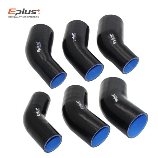 Universal Silicone Intercooler Turbo Intake Pipe Connector From EPLUS 45 Degrees Multiple Sizes Black