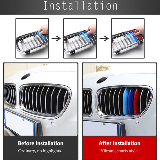 Grille Trim Strips Car Racing Front 3pcs For BMW M Power E46-E90-E91-E92-E93-F30-E60-E61-F10-G30-G20-F07-F11-F18 Performance - Image 2