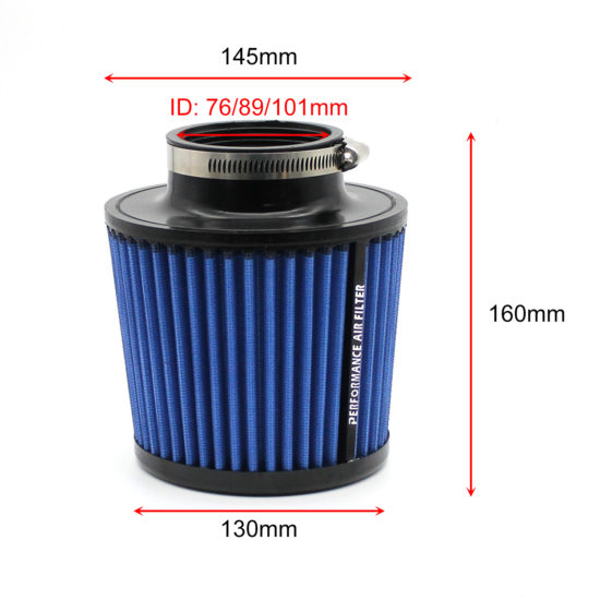 Car High Flow Air Filter Cold Air Intake Universal Filters 3" 3.5" 4inch for Sport Racing Car Engine Air Inlet 76MM 89MM 101MM - Image 3