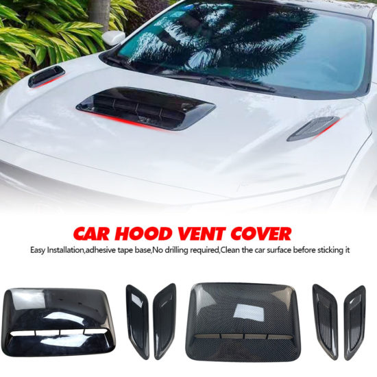 Car Air Flow Intake Hood Decorative 3PCS Cover Air Outlet Hood Universal Auto Exterior Accessories - Image 2