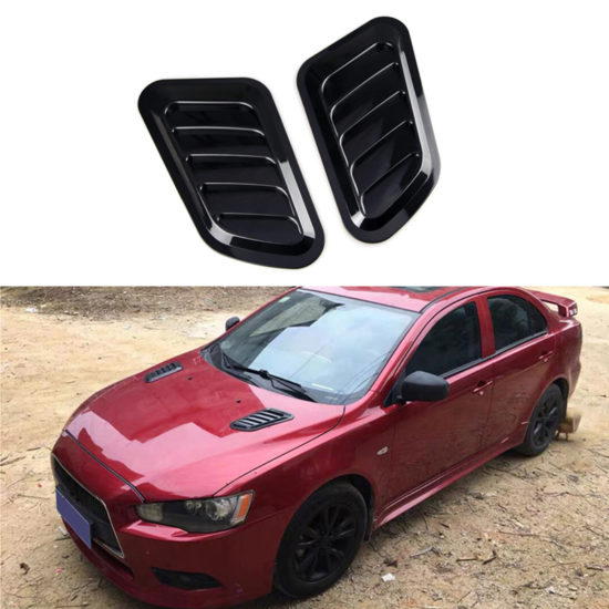Universal Carbon Fiber Car Decorative Air Flow Intake Cover And Black Plastic