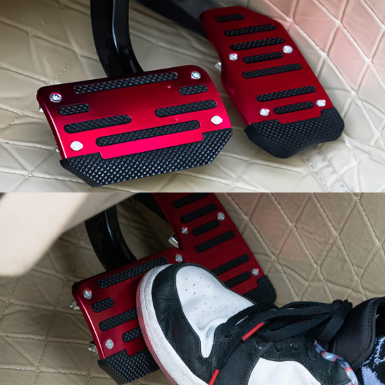 2Pcs Universal Car Pedals Cover, Aluminum BrakeGas Accelerator Non-Slip Foot Pedal Pad Kit Red Blue Silver Accessories - Image 3