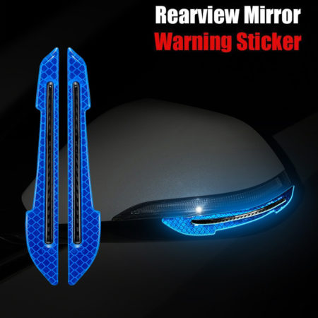 2pcs Mirror Reflective Stickers Night Driving Safety Warning Door Tail Reflector Markers