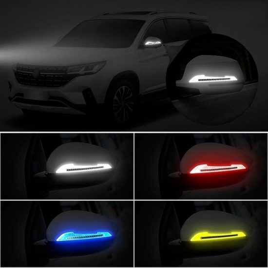 2pcs Mirror Reflective Stickers Night Driving Safety Warning Door Tail Reflector Markers - Image 3