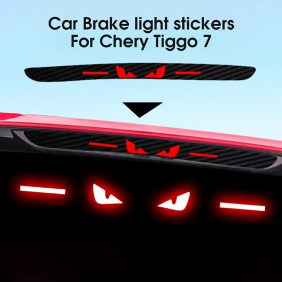 Sticker Tail Brake Reflective Light Protector Carbon Fiber Car Styling Decor Stickers Car Accessories For Chery Logo Tiggo 7 Pro