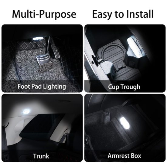 LED Touch Light Auto Wireless Ambient Lamp Roof Reading Lamp USB Charging Car Bedroom Night Light - Image 3