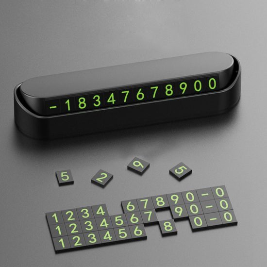 Car phone number card plate for parking at night, wrong parking, or for taxis and taxis