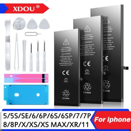 Battery For iPhone 5-6-6S-5S-SE-7-8Plus-X-Xs-Max 11Pro Mobile Phone With Free Tools Sticker Zero-cycle High-quality