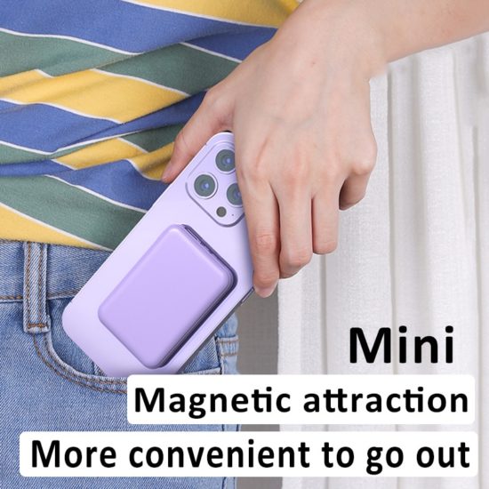 Mini Power Bank Magnetic Portable Large Capacity 20000mAh Wireless Fast Charging for iPhone12-13 - Image 2
