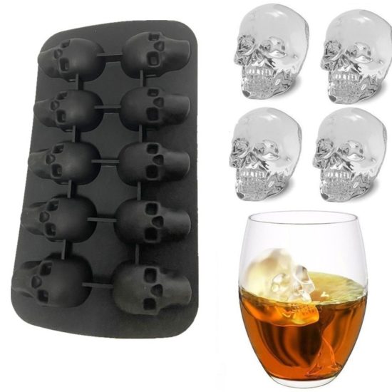 Skull Ice Cube Maker 3D, DIY Whiskey Cocktail Ice Ball Mold Chocolate Mould