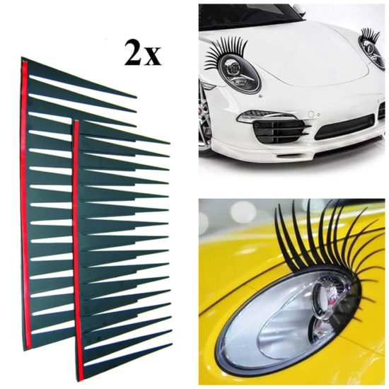 False Eyelashes For Headlight Car Decoration Accessories 2pcs 3d Funny Decal