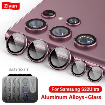 Camera Lens Protector Aluminum Alloy Metal For Samsung S22 Ultra Tempered Glass Camera Film