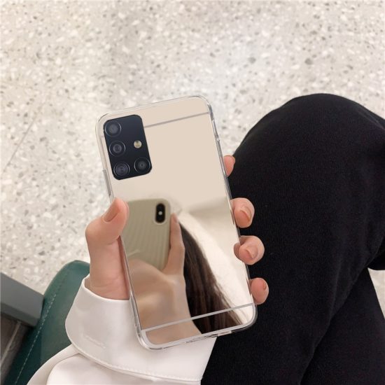 Case Mirror Soft Transparent TPU For Samsung Galaxy A51-A20-A30-A50-A10S-A11-A31-A21S-A12-A32-A52-A72-S22-S20FE-S21 Ultra - Image 3
