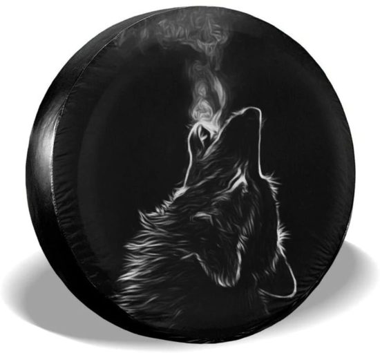 Spare Tire Cover Black 3D Wolf And more, Waterproof Dustproof for Jeep, Trailer, RV, SUV Vehicle - Image 2