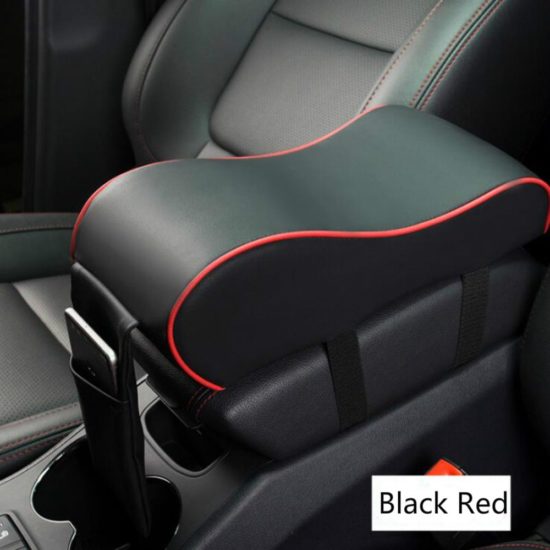 Central Armrest Soft Pad Black Leather Car, Box Mat Cushion Pillow Cover