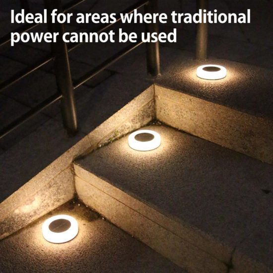 Led Solar Lights Outdoor Waterproof 4PCS Step Light for Pathway Driveway Garden Spot Lighting Decoration