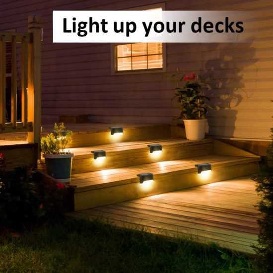 Solar Lights 16 Pack Outdoor Step Lights Waterproof for Railing Stairs Step Fence Yard Patio and Pathway