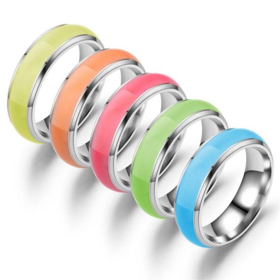 Ring For Women And Men Creativity Fashion Personality Stainless Steel Luminous Simple Couple Wedding Ring Jewelry Gift - Image 2