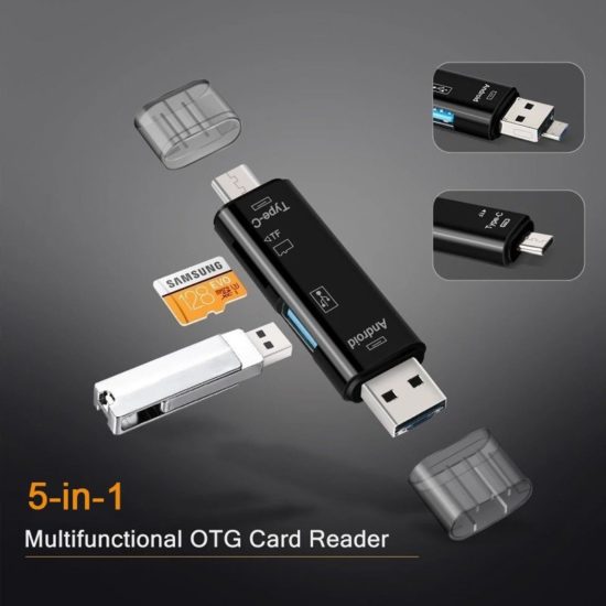 Multifunction Usb Type C/Usb /Micro Usb/Tf/SD Memory Card Reader OTG Card Reader Adapter 5-in-1 - Image 2