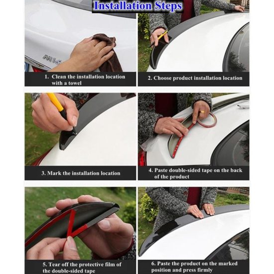 Universal Car Spoiler, Car Free Perforated Top Center Wing Decoration Fixed Wind - Image 4