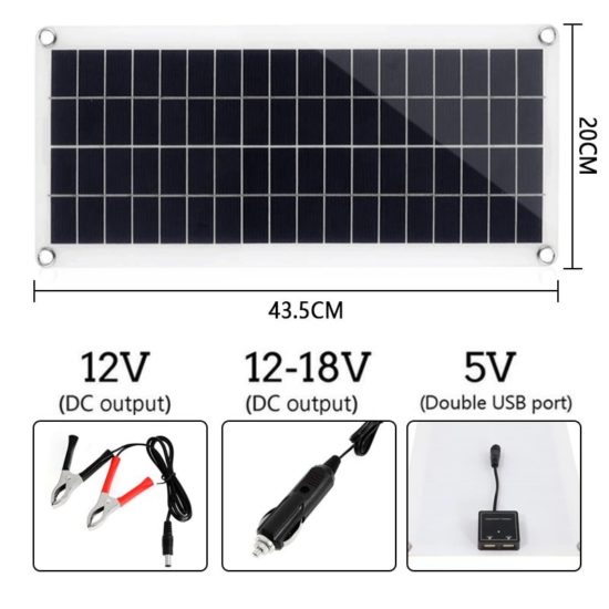 Solar Panel Kit 12V USB With 10-60A Controller Solar Cells 300W for Car Boat Phone Charger - Image 2