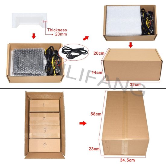 ⁦Power Supply Original SLF 2000W ATX Gold Mining For BTC/ETC/RVN Rig Ethereum Machine Supports 8-GPU Cards⁩ - الصورة ⁦4⁩